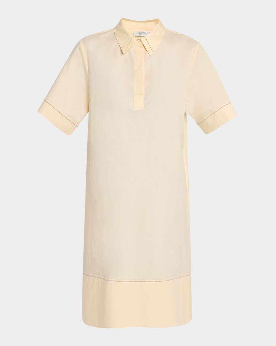 Chain-Trim Shift Shirtdress